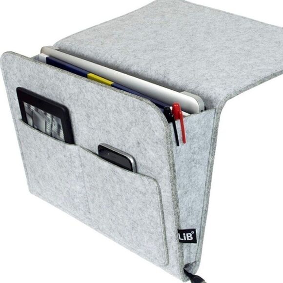 Bedside Caddy Organizer Grey Felt Large New - Picture 2 of 10
